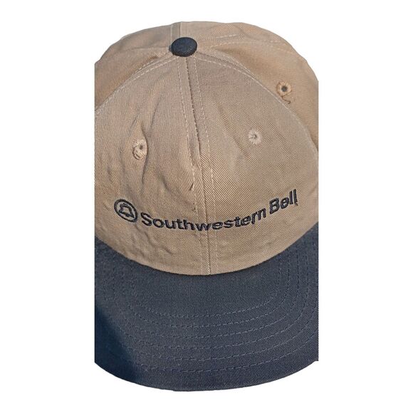 Vintage Southwestern Bell Strap-back baseball cap Khaki black Diamond Caps Numo - Picture 6 of 6